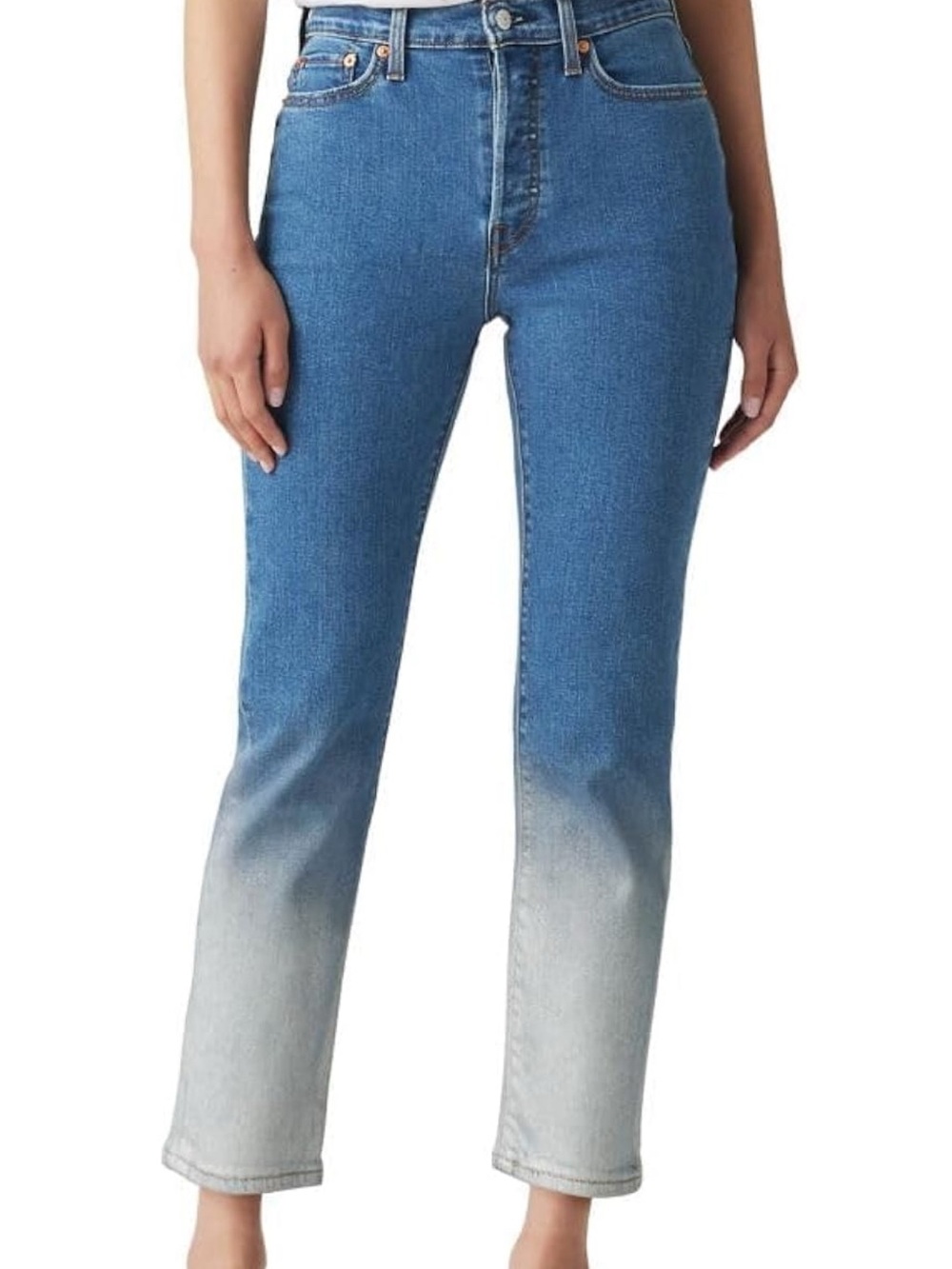 Women’s Two-Tone Blue Ombre Straight Jeans